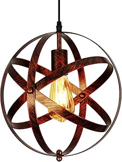 Comely Modern Industrielle Pendelleuchte, 1 Flammige Hängeleuchte Esstisch, E27 Kronleuchter Vin…