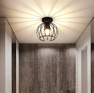 Goeco Deckenleuchte Vintage, Industrial Pendelleuchte Metall in Käfigform, Retro Deckenlampe E27…