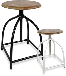 Drehhocker Barhocker Hocker Drehstuhl höhenverstellbar Massivholz Sitz Metall Gestell Farbe schw…