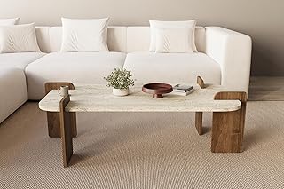 moebel17 Couchtisch Twinkle Travertin Braun Granit Optik, Moderner Sofatisch, Tisch fürs Wohnzim…