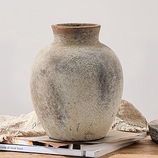 Rustikale Keramik-Blumenvase, 15,2 cm, niedlicher Bohemian-Stil, Heimdekoration, Terrakotta, für…