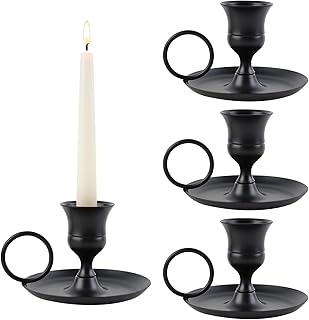 4 Stück KerzenstäNder,Stabkerzenständer,KerzenstäNder Schwarz,Stabkerzenhalter,Deko Wohnzimme…