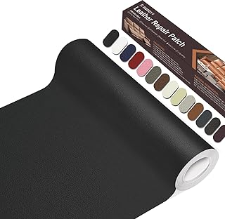 Leder Reparatur Set Schwarz, 20 x 100 cm Kunstleder Selbstklebend, Lederflicken Selbstklebend, Ku…