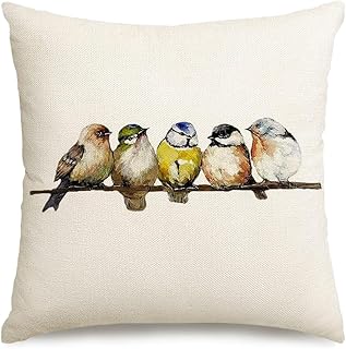 RABUSOFA Vogel Kissenbezug 45×45 cm Frühlingsdeko Sommerdeko Innen Wassermalfarben Outdoor für …
