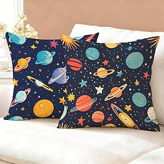 Universum Kissenbezug 35×35 2er Set, Leinen Kissenbezug Karikatur, Kissenbezüge Flauschig Weich …