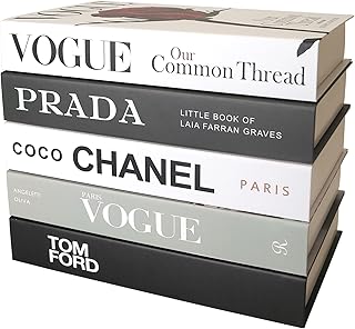 5 Pcs Dekorative Bücherenden Ästhetische Chic Faux Buch Set für Raum Dekor, Moderne Home Dekor…