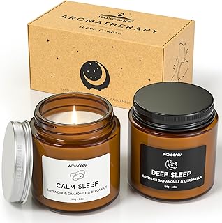 Duftkerzen Geschenkset, Duftkerzen im Glas für Frauen, Schlaf-Duftkerzen für Zuhause, 2er Pack …