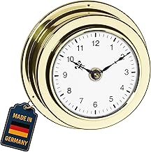TFA Dostmann Maritim Analoge Wanduhr, 98.1021, aus Messing, maritimes Design, L 140 x B 56 x H 14…