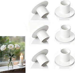 6er Set Weiß Kerzenhalter für Stabkerzen 22MM Kerzenständer Metall Tischdeko,Retro Candlelight…