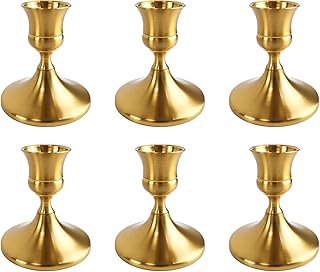 Kerzenständer Gold Metall Taper Kerzenhalter, 6 Stück Kleine Kerzenständer Vintage Moderne Dek…