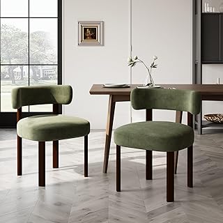 COLAMY Mid-Century Modern Design Sherpa Esszimmerstühle 2er Set, Vintage Landhaus-Stil Bouclé K…