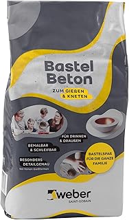 WEBER | Bastelbeton 5 kg | zum Gießen & Kneten | bemalbar, lackierbar, schleifbar | für Hobby- …