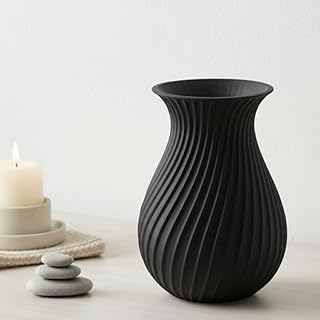 Vase LYSA – Moderne Blumenvase im skandinavischen Design, 18 cm hoch, schwarz