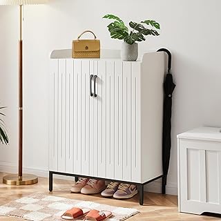 Mericonia Schuhschranks, moderner Schuhschrank aus Holz für den Flur mit 2 Türen, freistehender…