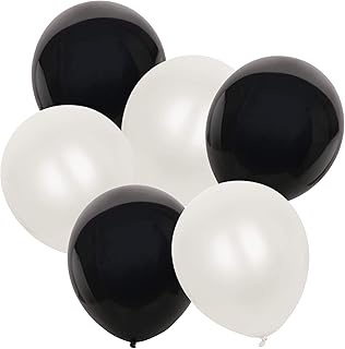 TRIXES Packung mit 50 schwarzen und weißen Latexballons – Stilvoller monochromer Effekt – 30,5 c…