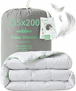 Welldora Komfort Bettdecke 135×200 Sommer | 100% Extraweiche Federn & Daunen | Fachärztlich gepr…