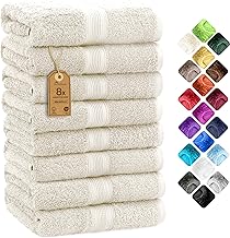 NatureMark 8 Handtücher Set – 100% Baumwolle – Saugfähige und langlebige Handtücher, Größe 5…