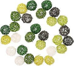DOITOOL 24stücke Rattankugeln Dekorativ Handgefertigt für Schalen und Tischdekorationen Grüne …