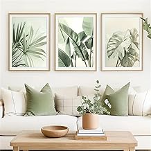 TROYSINC 3er Poster Set Grünpflanzen Dekobild, Wandkunst für Wohnzimmer & Küche, Natürliches …
