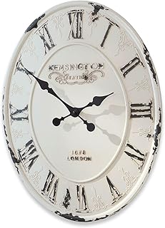 Loberon Uhr Soulières, mit Vintage-Finish, Nostalgisches Design, Klassischer Shabby Chic, Zeitme…