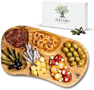SOLTAKO La Rustica – Große rustikale Snackschale aus Olivenholz Dipschale Tapasteller Schale Hol…