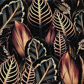 Selbstklebende Tapete, Tropisches Palmblatt-Muster, abziehbar, 44X600CM exotische Boho-Tapete mit…