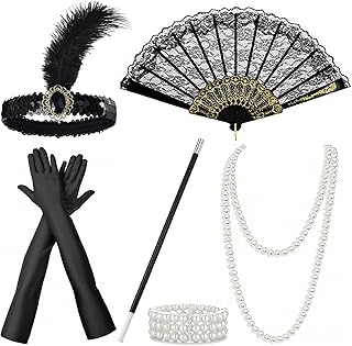 20er Jahre Accessoires Damen Set, Gatsby Accessoires Damen, 20er Jahre Kostüm Damen für Karneva…