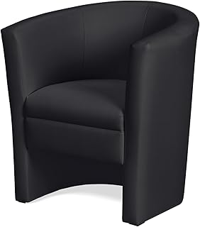 KHG Cocktailsessel Schwarz – Kunstleder, 73x78x60 cm, Sitzhöhe 42cm, Sitzbreite 46cm, Schaumpols…