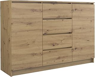 Artisan Eiche Kommode Lugo 2 Schubladen 4 Schränke 120 cm rustikal Bauernstil Holz dekorativ Mö…