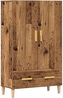 Industrial Sideboard with Storage Cabinet, Reclaimed Wood Look Highboard 70x31x115 cm for Living …