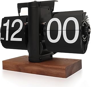 Retro-Flip-Uhr, Vintage-Tischuhr, digital, automatisches Drehen, batteriebetrieben, mechanische S…