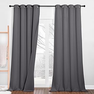 PONY DANCE Schallschutz Vorhang mit Abnehmbarem Filzfutter 2er Set H 240 x B 132 cm Dreilagige Ve…