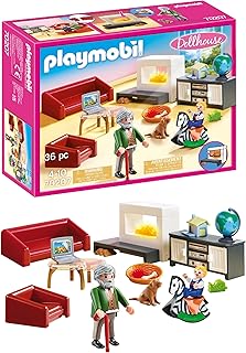 PLAYMOBIL Dollhouse 70207 Gemütliches Wohnzimmer, Mit Lichteffekt, Ab 4 Jahren