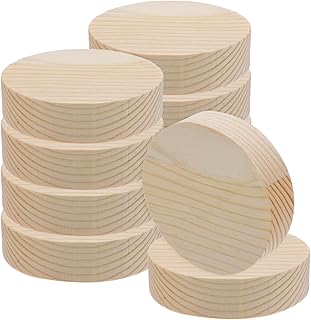 EXCEART Runde Holzscheiben 10 StüCk 8Cm Durchmesser 2Cm Dicke Unlackiert Poliert FüR Diy Malere…