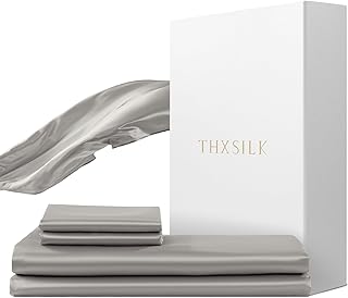 THXSILK Seidenbettwäsche Set 2 teilig，Bettbezug 135 x 200 cm und 80 x 80 cm Kissenbezug, Luxus…