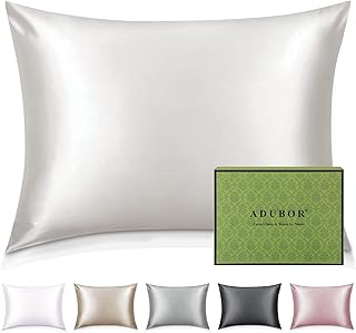 Adubor Seidenkissenbezug 40x80cm – 100% Maulbeerseide Kissenbezugfür Haar und Haut – 23 Momme Se…
