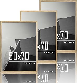 Bilderrahmen 50x70cm Holz Fotorahmen Holzrahmen MDF Rahmen 50x70cm Eiche Natur 3er Set