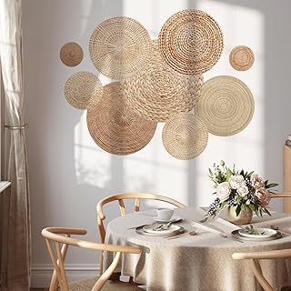 Runtoo Wandtattoo 3D Effekt Korb Wandsticker Boho Kreise Vintage Wandaufkleber Wohnzimmer Schlafz…