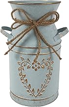 Vintage Blumenvase Herz Milchkanne, Eisen Blumentopf Shabby Deko, Rustikal Blumeneimer im Landhau…