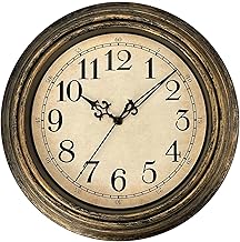 Plumeet Wanduhr Klassisch 25cm Ruhige Retro Wanduhr ohne Tickgeräusche für Wohnzimmer – Schlafz…