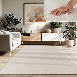Paco Home Moderner Kuscheliger Wohnzimmer Teppich Kurzflor waschbar flauschig Weich Einfarbig Fel…