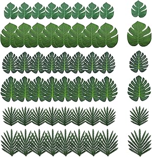 48 Stück Künstliche Blätter Monstera Deko Tropischen Pflanze Deko Tropische Pflanze Safariblä…