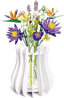 Holzvasen-Set für Lego-Rosen, Kirschblüten, Sonnenblumen, Tulpen, Narzissen, Lotus, niedliche B…