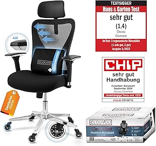 CleverSeat Bürostuhl Ergonomisch [TESTSIEGER] Schreibtischstuhl 100% individuell einstellbar | B…