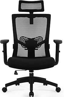 Daccormax Bürostuhl Ergonomisch, Schreibtischstuhl mit Verstellbarer Kopfstütze, Armlehnen, Len…