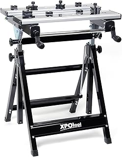 Wiltec Mobile Werkbank bis 100 kg Werktisch klappbar, Arbeitstisch höhenverstellbar 77-107 cm, W…