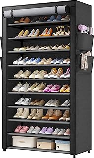 Schuhregal 11 Ebenen, Schuhschrank Hoch mit Sichtbarer Staubdichter Überzug für 35-50 Paare Sch…