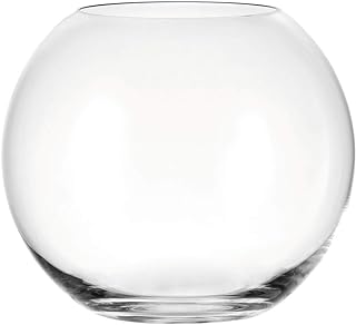 Leonardo Boccia Glasvase rund, kugelförmige Deko-Vase in klassischem Stil aus Klarglas, Tischvas…