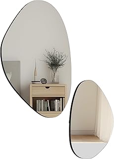 HOMCOM Wandspiegel 2er-Set 70 x 46 cm, 49,5 x 31 cm Fenster Spiegel mit Metallrahmen Dekorativer …