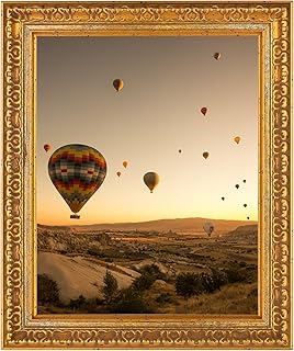 elthmpr Bilderrahmen Gold Vintage 20×25 – Deko Bilderrahmen Vintage Fotorahmen Holzrahmen Retro A…